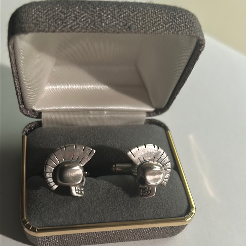 Juicy Couture Sterling Silver “Memento Mori” (Reminder of Death) Cufflinks
